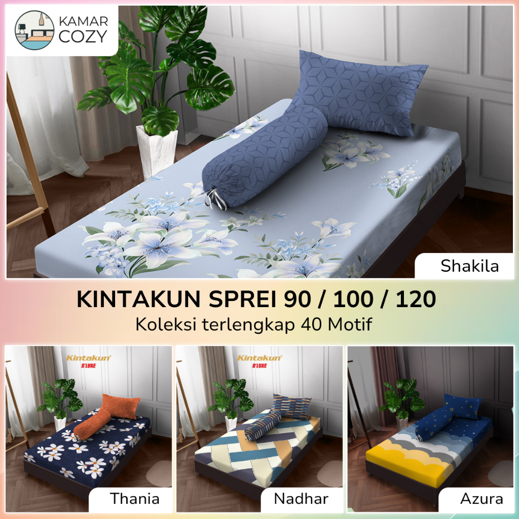 Sprei Kintakun Dluxe Single Tinggi 20 cm - Sprei Bunga anak perempuan - Sprei 120 X  200 Aesthetic -