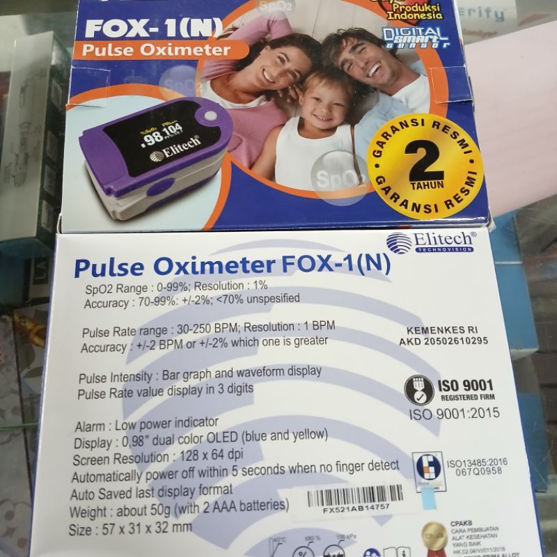 Pulse Oximeter Di gital / FOX -1 (N) Elitech