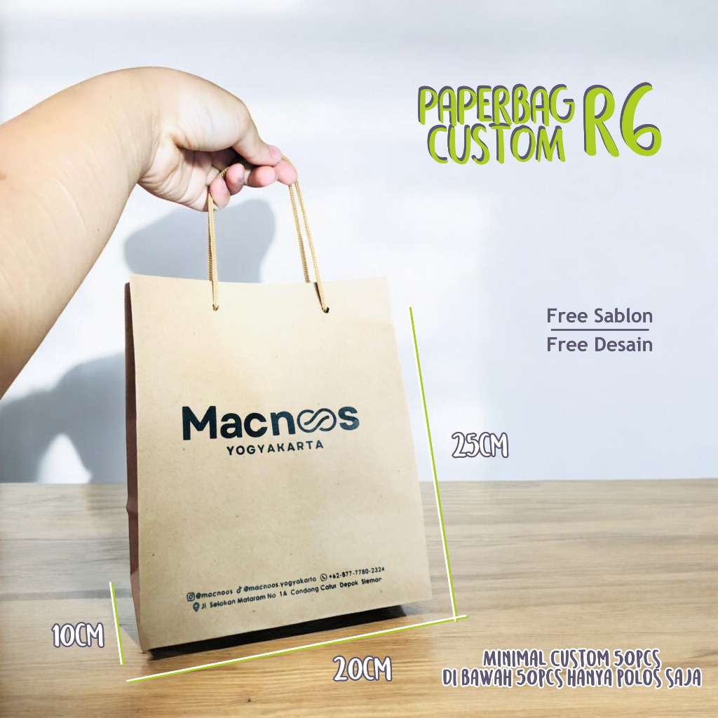 

PAPERBAG Uk 25x10x20 R6 CUSTOM SABLON SOUVENIR COKLAT SERIES