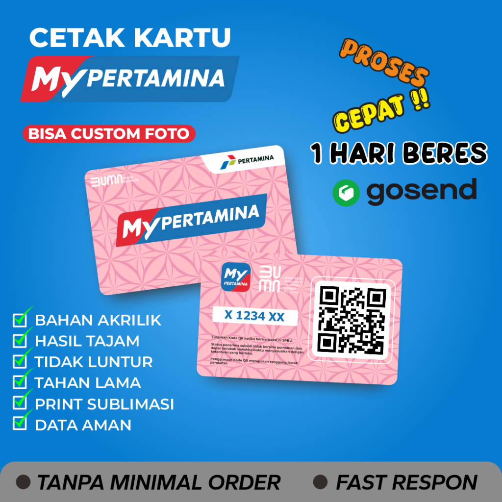 

Kartu My Pertamina Tema Cewe Tebal Bahan Akrilik 2mm 2 Sisi|Kartu Pertamina Subsidi Idcard MyPertamina Bahan PVC Tebal