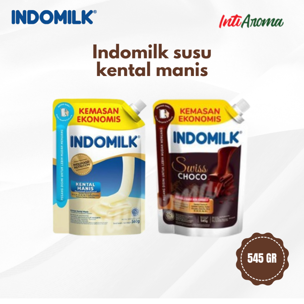 

Indomilk susu kental manis pouch coklat dan putih