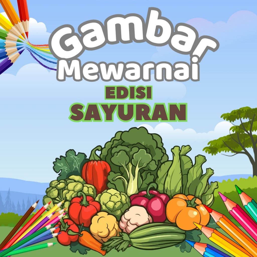 

Kertas gambar mewarnai anak PAUD,TK/SD Edisi Sayuran 15 Lembar
