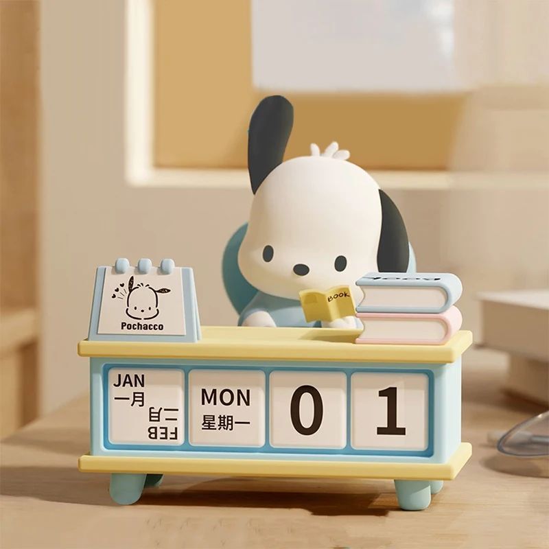 

Sanrio Pochacco Kuromi Seri Kalender Meja Model Karakter Lucu Koleksi Dekorasi Desktop Kantor Hadiah