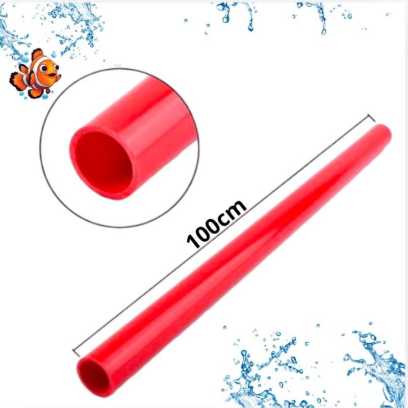 PIPA MERAH / BIRU PIPA AQUARIUM KOLAM PANJANG 1 METER 5/8 INCH
