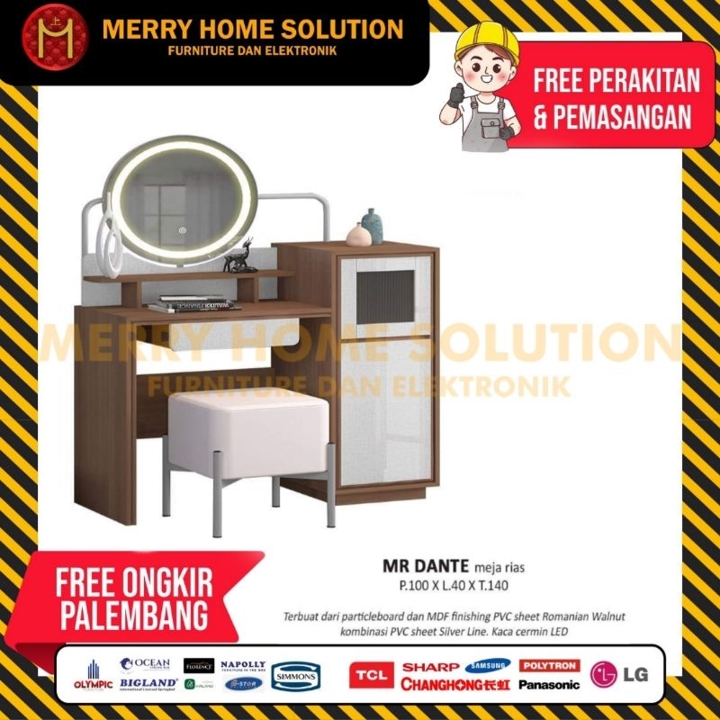 Meja rias siantano MR DANTE KACA / MEJA RIAS LAMPU LED meja rias 3 lampu furniture palembang