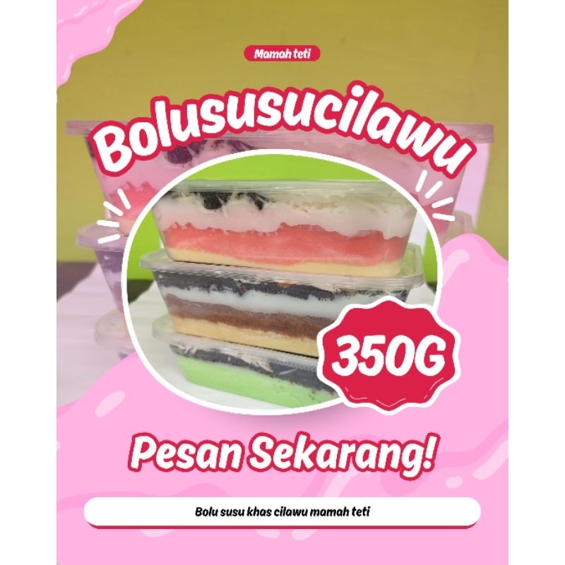 

Bolu susu khas cilawu garut kemasan 650ml isi 350gramBOLU SUSU KHAS CILAWU GARUT MAMAH TETI 650ml Berat produk : 350gram