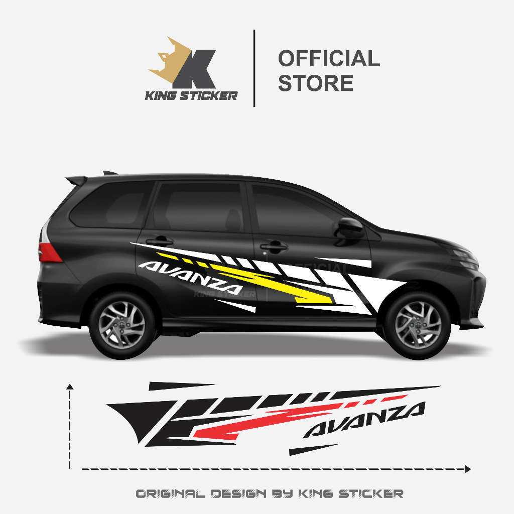 AVS9 Sticker mobil avanza striping mobil toyota avanza stiker sport racing sticker avanza racing