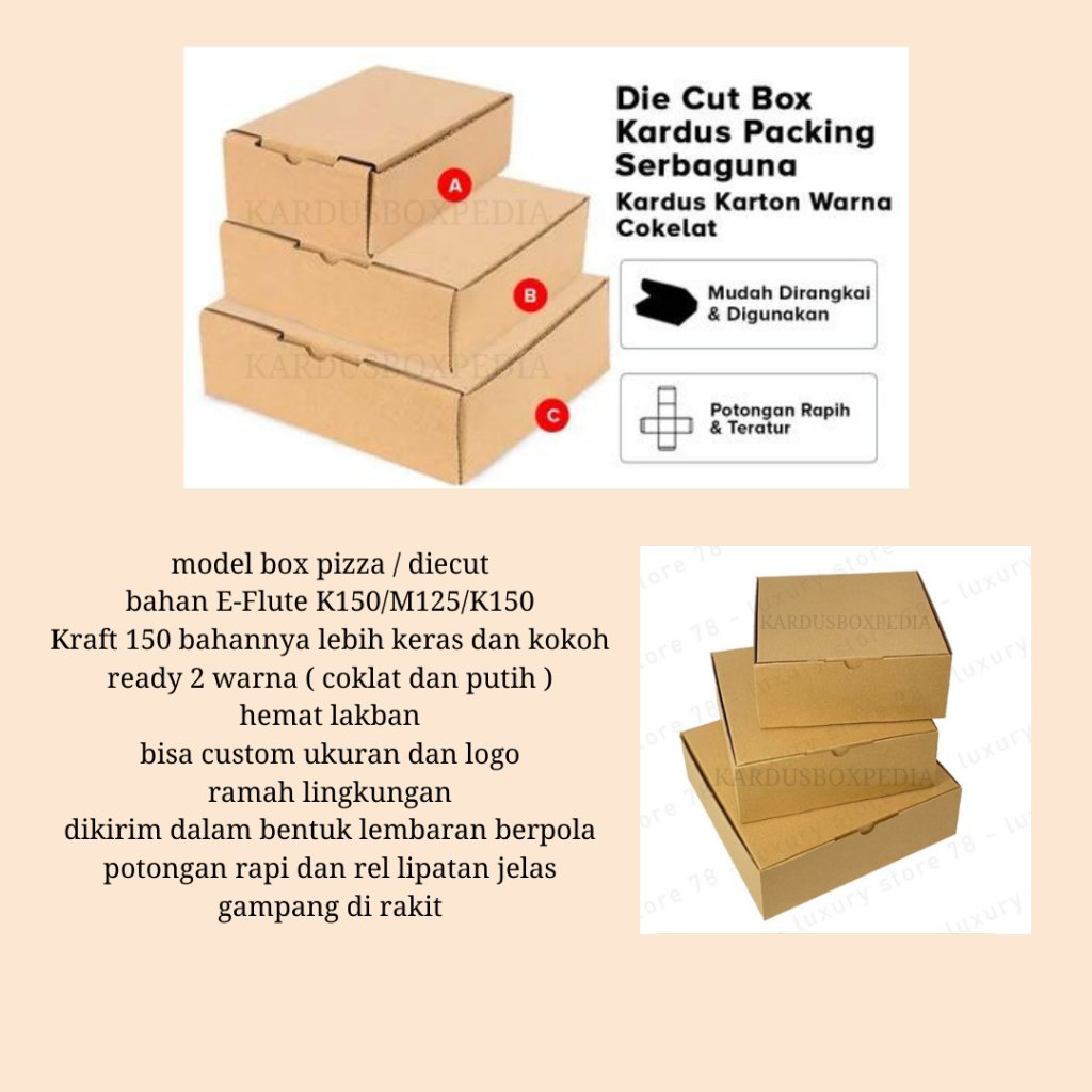 

kardus packing diecut/box pizza uk 30x25x10 diecut PUTIH/WHITE