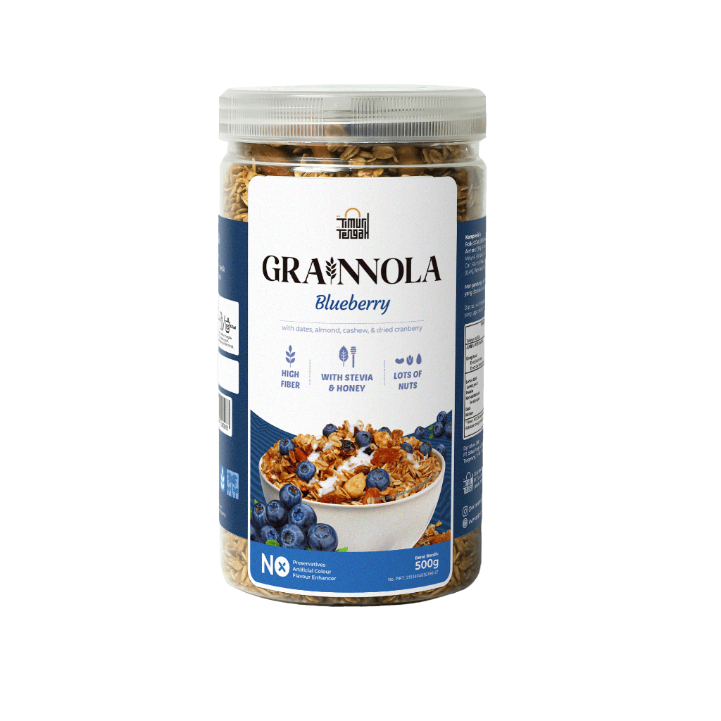 

TIMUR TENGAH - Granola Grainnola Blueberry 500gr - Sereal Sarapan Sehat Rendah Kalori Original Asli