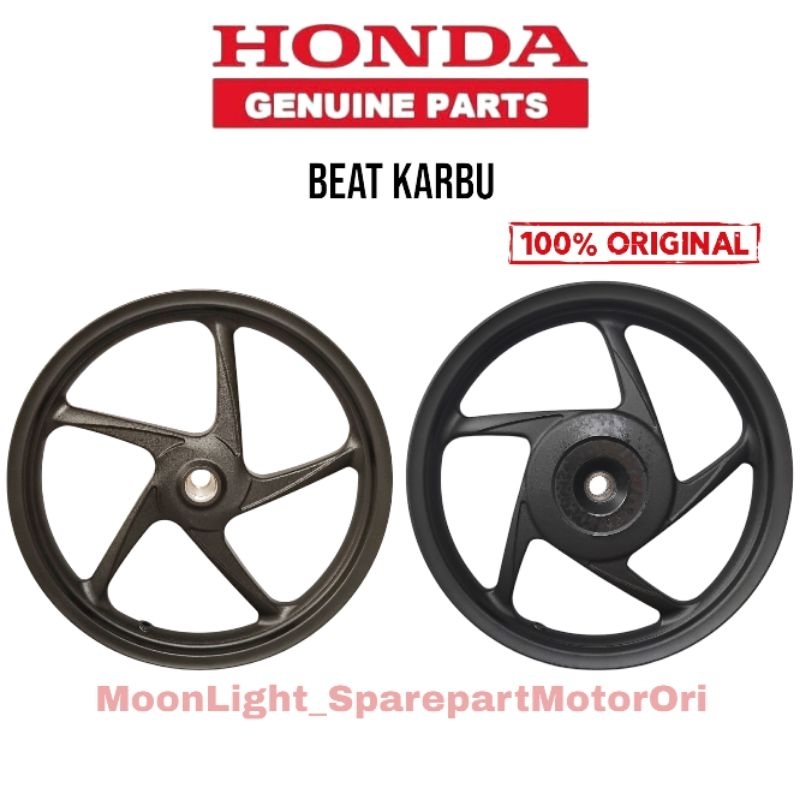 VELG DEPAN BELAKANG BEAT KARBU OLD SCOOPY FI SPACY VARIO 110 CARBU ORI ORIGINAL ASLI HONDA AHM 44601