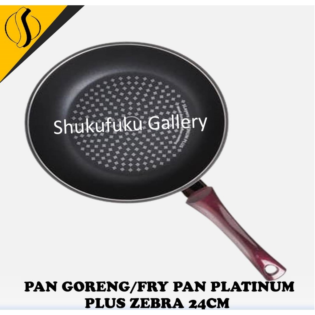 PAN GORENG/FRY PAN PLATINUM PLUS ZEBRA 24CM/ TEFLON ANTI LENGKET IH ZEBRA 174652