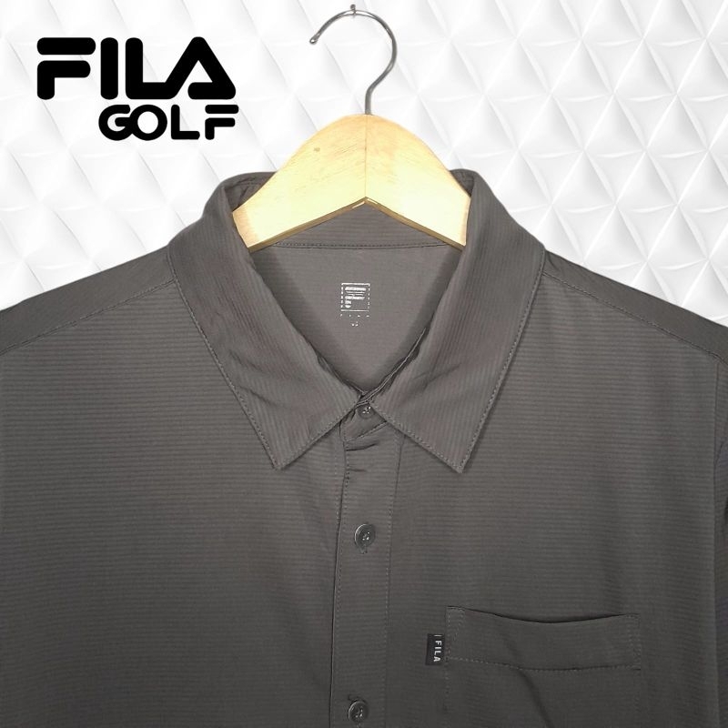 FILA Kemeja dry fit olahraga pria, atasan golf pria