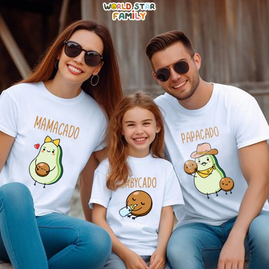 WSF Kaos Couple Keluarga Avocado  Kaos Couple Keluarga  Lucu Kaos Pasangan Kaos Keluarga Baju Keluar