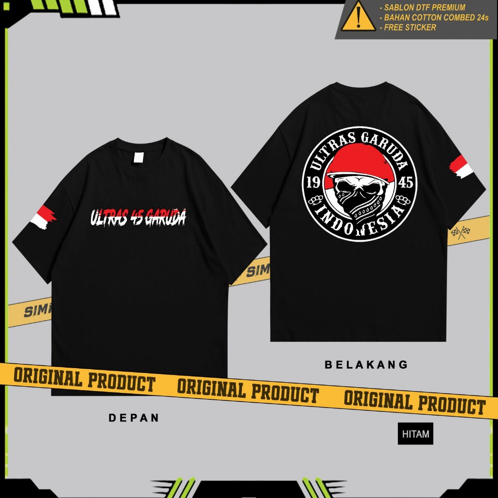 Kaos Distro INDONESIA ULTRAS 45 ultras GARUDA INDONESIA KAOS SUPORTER INDONESIA
