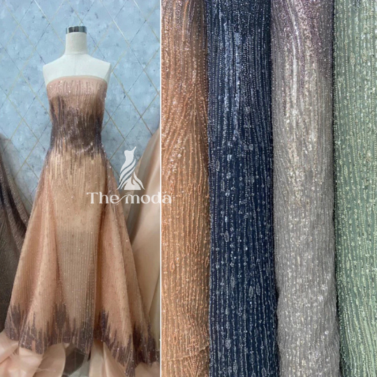 Tulle Victoria, Tile Full Payet Mewah, Bahan Gaun Pesta, Tile Pesta, Kain Kebaya