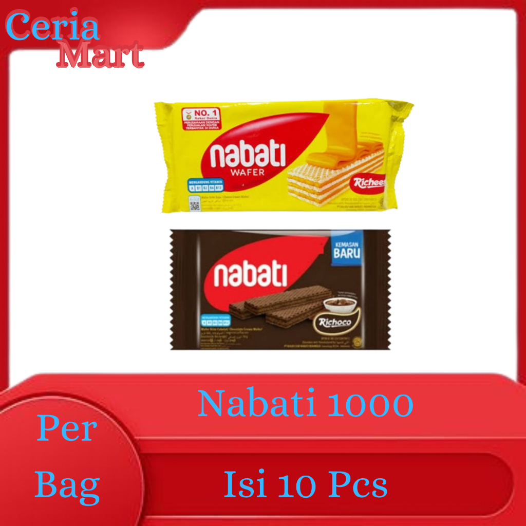 

NABATI WAFER 1000 PER PCS 17 GR WAFER CEMILAN