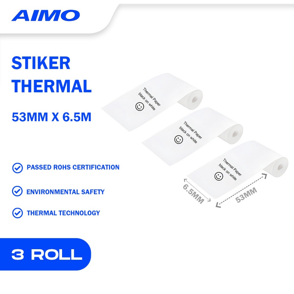 

KODE L48U AIMO Thermal Paper 5 mm x 65 m StickerNonSticker Roll Paper Compatible with AIMO T2