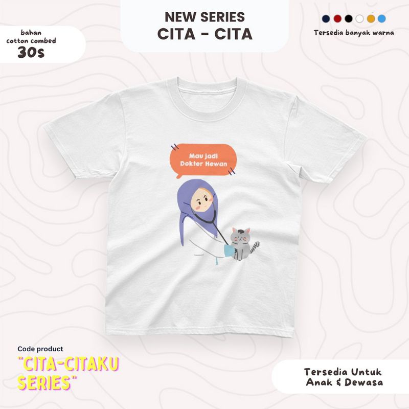 K - Kaos Anak Cita Cita Series - Dokter Hewan Perempuan Hijab