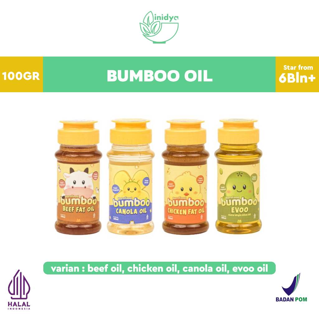 

BUMBOO Oil 100 ml | Minyak Evoo | Kanola | Fat Oil Minyak Mpasi Bayi | Lemak Tambahan | BB Booster Mpasi | Lemak Mpasi