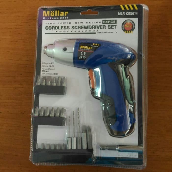 Bor Screwdriver Obeng Charger Cordless 4.8V Mollar MLRCDS014A Fisch