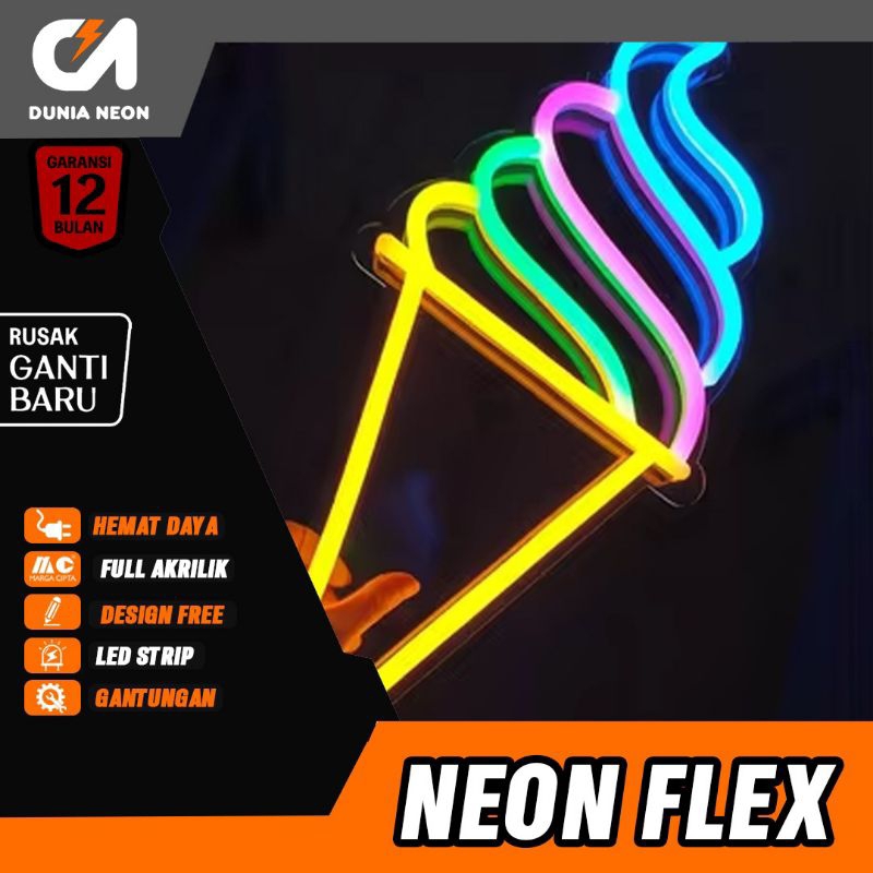 NEON FLEX CUSTOM - LED NEON FLEX - NEON SIGN - DEKORASI KAMAR - DEKORASI CAFE