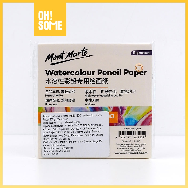 

OHSOME - Mont Marte Watercolour Pencil Paper Kertas Mewarnai/Melukis Cat Air