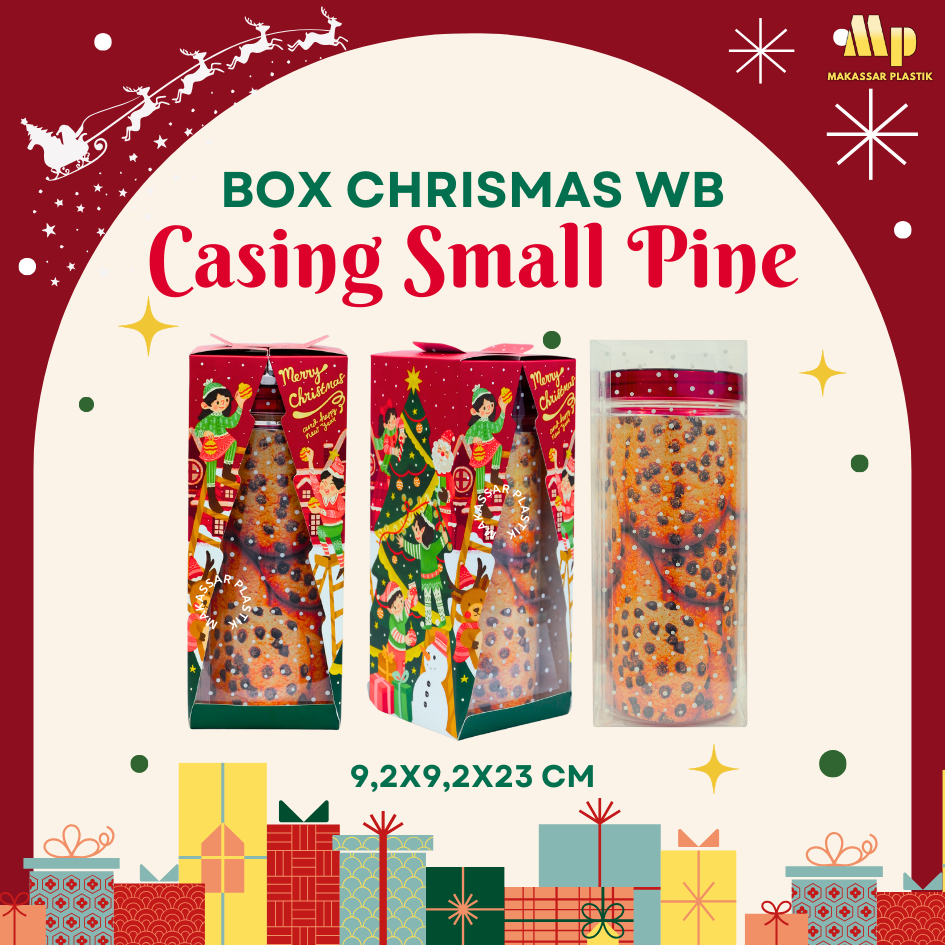 

BOX CHRISTMAS WB CASING SMALL PINE 9,2x9,2x23cm / BOX HAMPERS WINDOW JAR / DOS HAMPERS NATAL @10 LBR