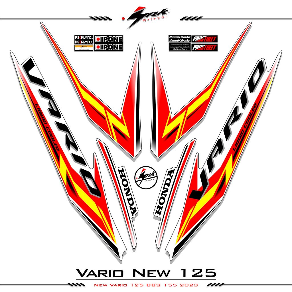 Striping Vario New 125 2023 Stiker Vario New 125 Cbs Iss Vario 125 List Variasi Vario125 Motif Ink 1