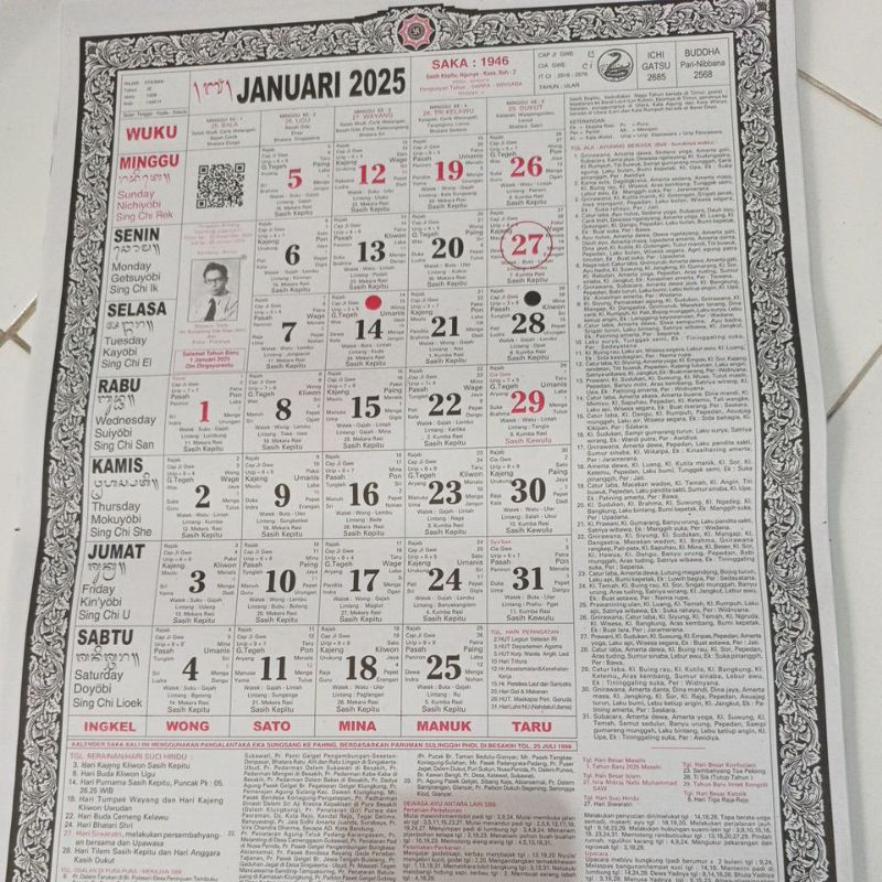 

Kalender bali karangan Bambang Gede Rawi 2025