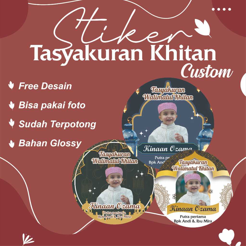 

Stiker Khitan / Tasyakuran Walimatul Khitan Bulat Custom Unik