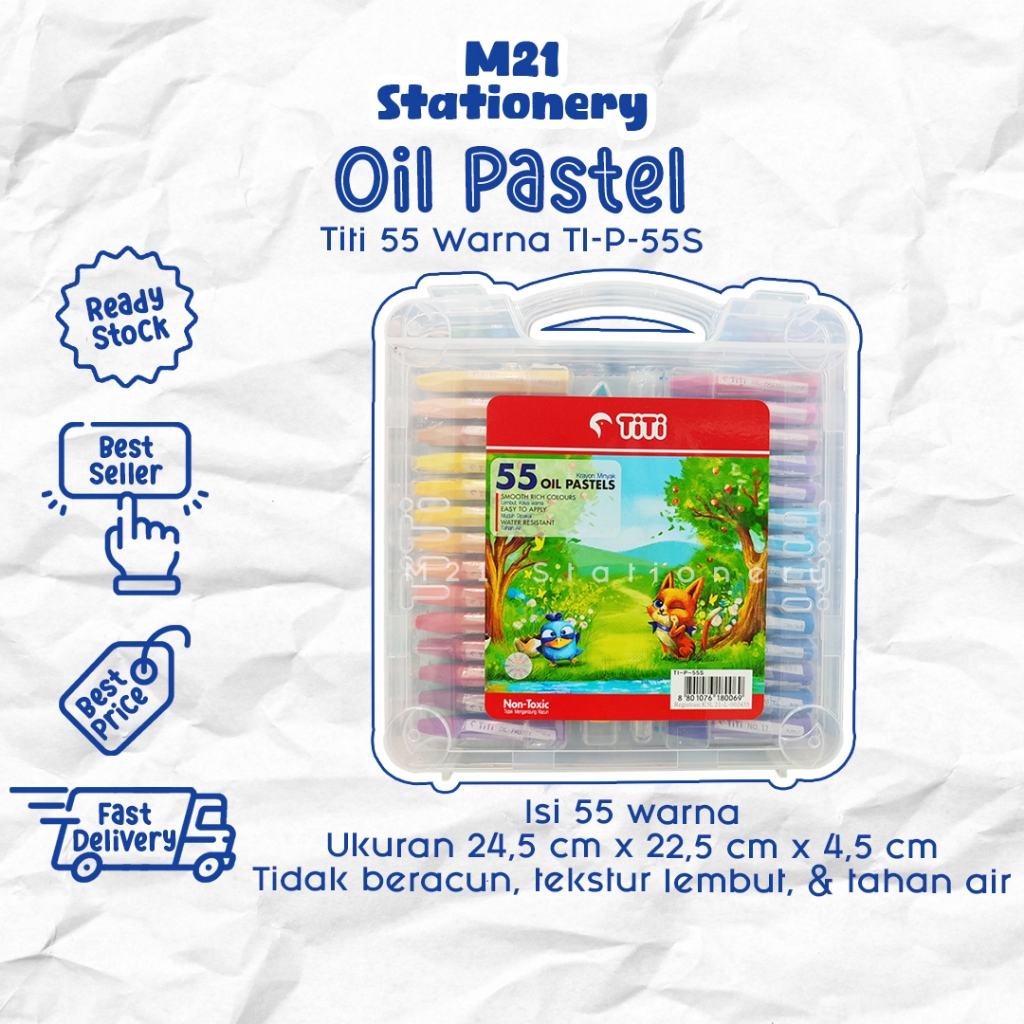 

OIL PASTEL TITI TI-P-55S / 55 WARNA PEWARNA ALAT MENGGAMBAR MEWARNAI ANAK KRAYON CRAYON PASTEL NON TOXIC MURAH ALAT TULIS SEKOLAH KANTOR KULIAH KAMPUS ATK MURAH LENGKAP GROSIR KULAKAN STATIONERY / M21 STATIONERY JOGJA