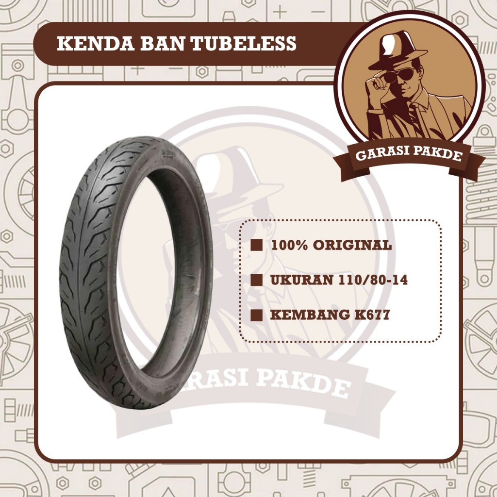 Kenda Ban Tubeless Tubles K677 110/80-14 Ban Depan Motor Aerox 155 ADV Original
