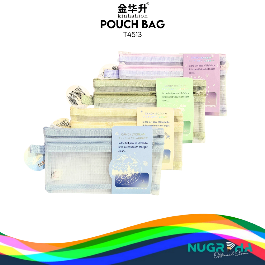 

KINHSHION MW76201 Kotak pensil jala versi Korea / kotak pensil jala berkapasitas besar transparan sederhana / tas alat tulis