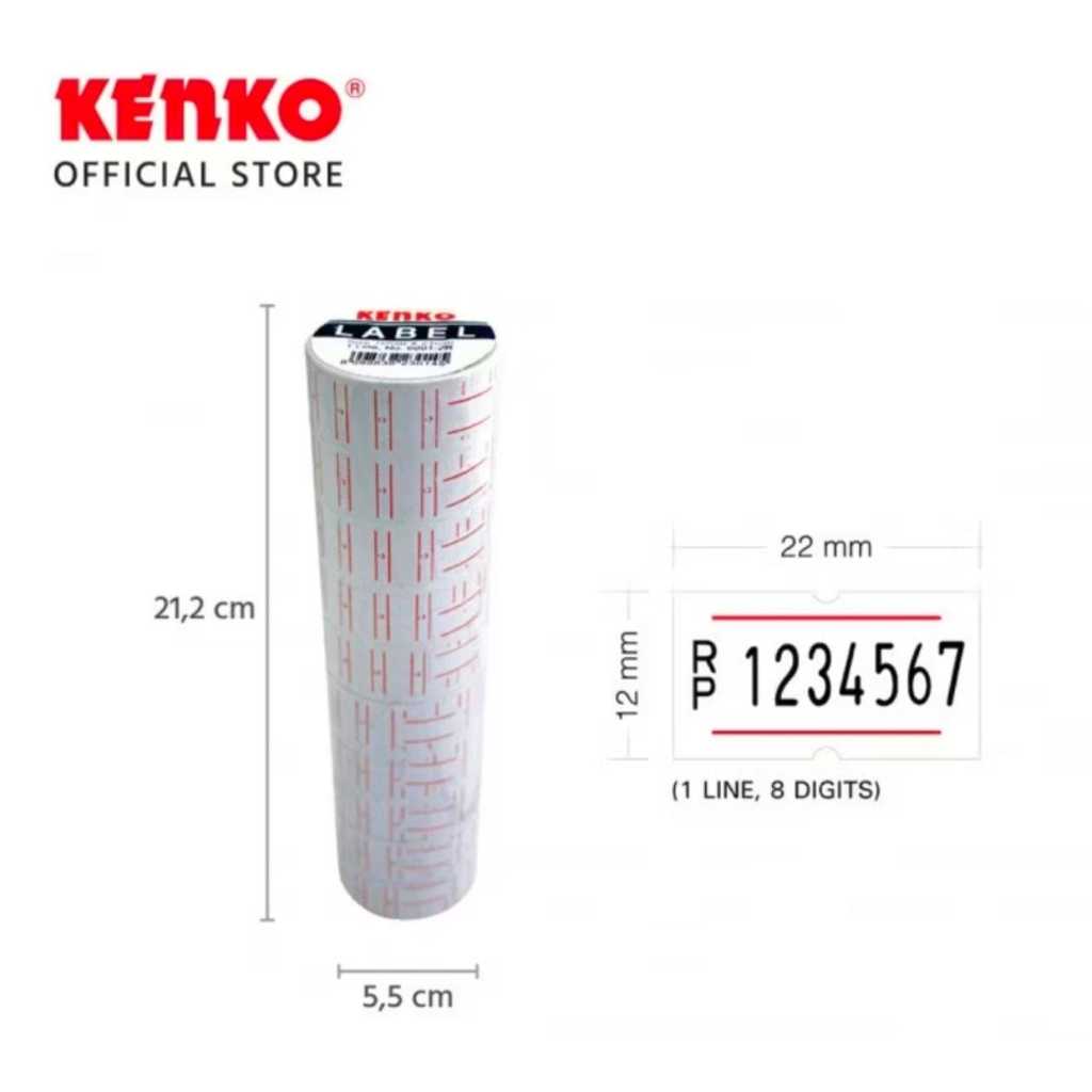

KENKO PRICE LABEL 6001-2R (1 LINE) HARGA PER TUBE ISI 10PCS
