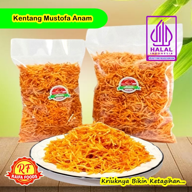 

Kering Kentang Mustofa Anam 500gr, Kentang Goreng Crispy Original Pedas Manis Teri Kacang Kiloan