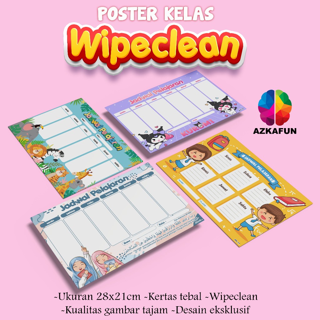 

Poster JADWAL PELAJARAN wipe clean - Poster sekolah jadwal pelajaran