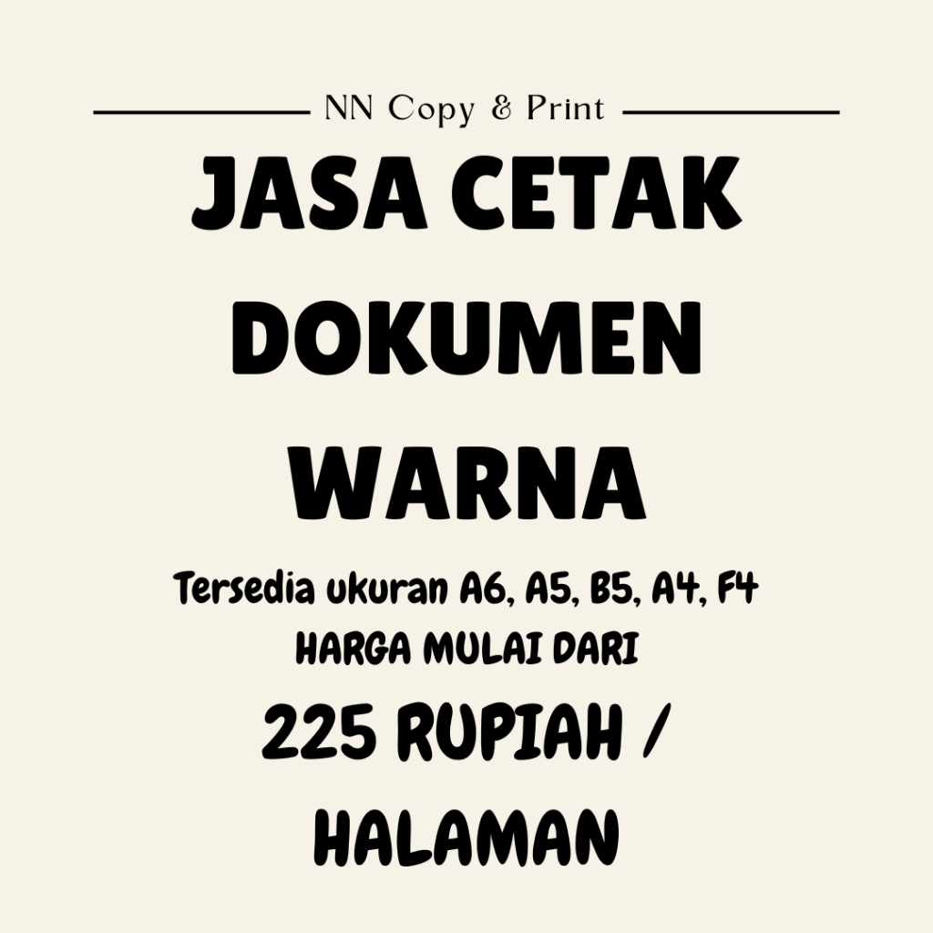 

Jasa Cetak / Print Warna