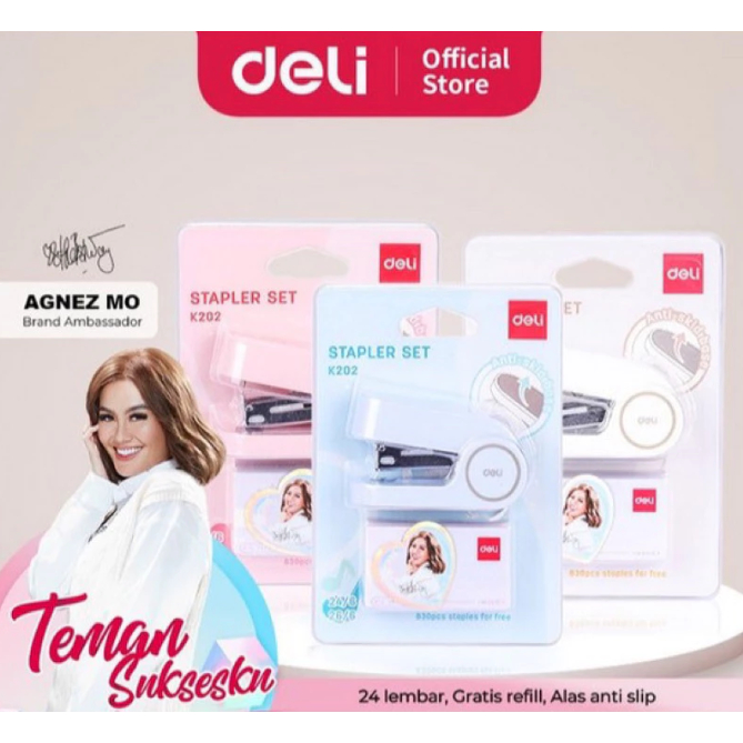 

BOBOMART Deli Hekter Mini Stapler Set K202 x Agnes Mo dengan Refill 24/6 & 26/6, Praktis dan Kokoh