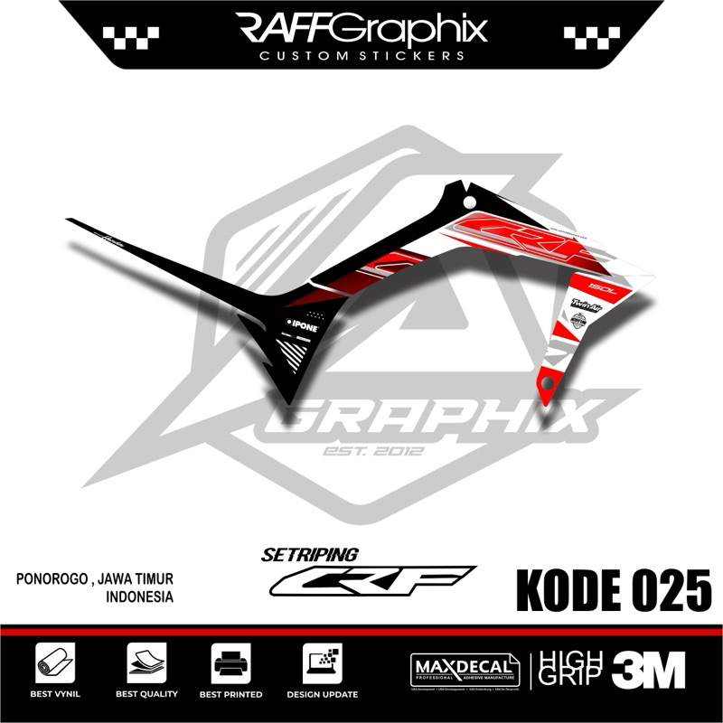 Sticker crf-decal striping crf-sticker crf terbaru-decal sticker crf keren-crf025