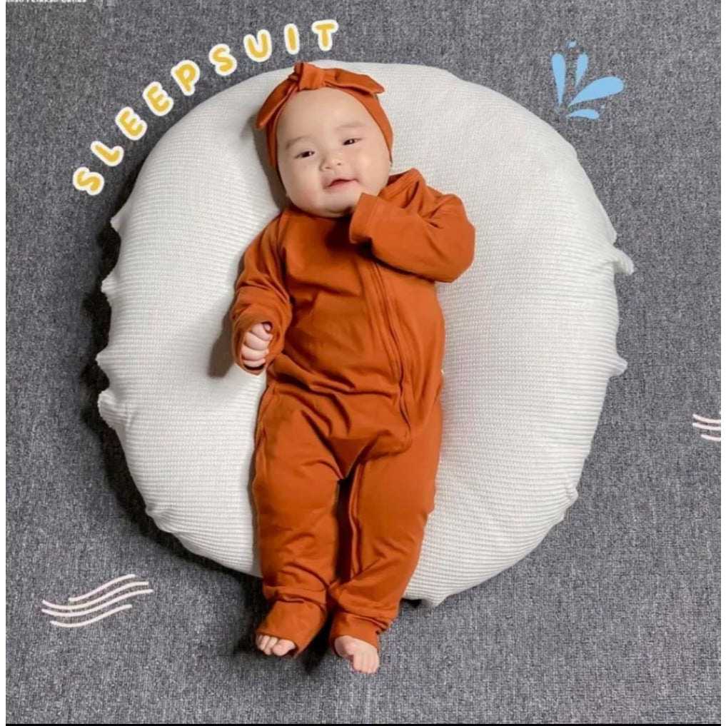 Libby VELVET Sleepsuit jumper newborn 0-3 BULAN/ BAJU TIDUR HARIAN BABY /BAJU TERUSAN BABY/BIEL KIDS