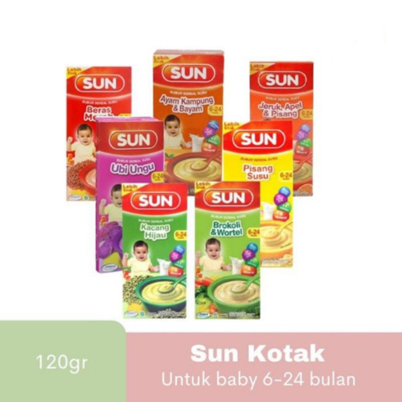 SUN bubur bayi 6 bulan 120gr box