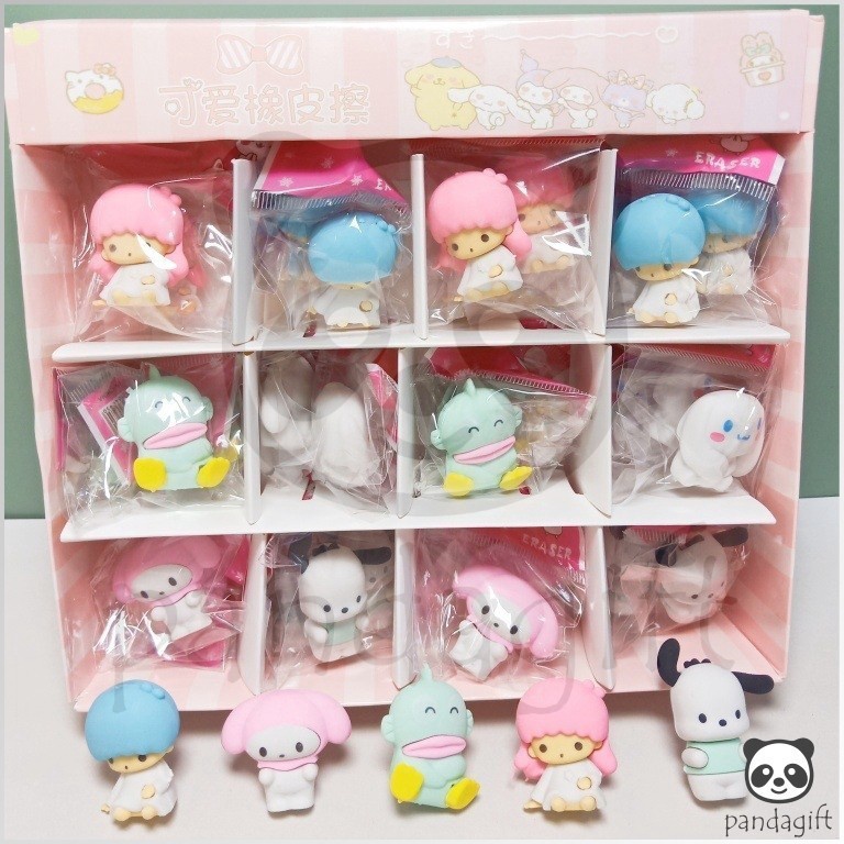 

ART V6G7 36Pcs 1BoxPenghapus Pensil Karakter Sanrio Pokemon Space Rabbit Lucu Penghapus Lucu GG357