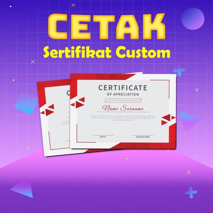 

Piagam / sertifikat juara / bahan art paper tidak luntur desain gratis