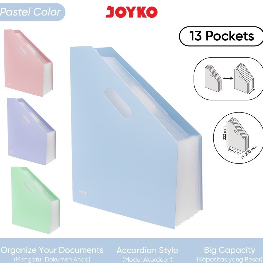 

ART V2K4 Expanding File Map Organizer Joyko EF12 13 Pockets