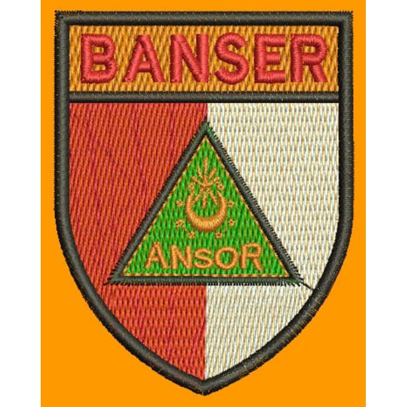 PERISAI BANSER BORDIR/bed banser/bet banser/logo banser bordir