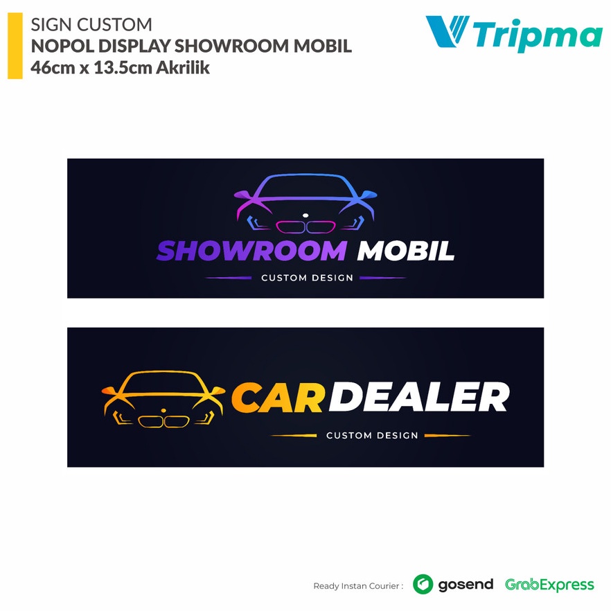 

ART X9H9 Sign Custom Nopol Showroom Akrilik 48cm x 15cm
