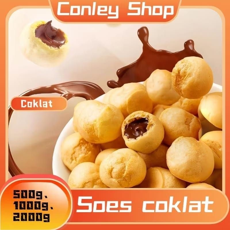 

COD 2KG！Soes Coklat Cokelat 2KG！ halal Kue Sus Kering Isi Coklat Kiloan Gram Lumer Enak Murah （Cemilan keluarga, cocok untuk dewasa dan anak-anak） Chocolate Food Makanan Snack Manis