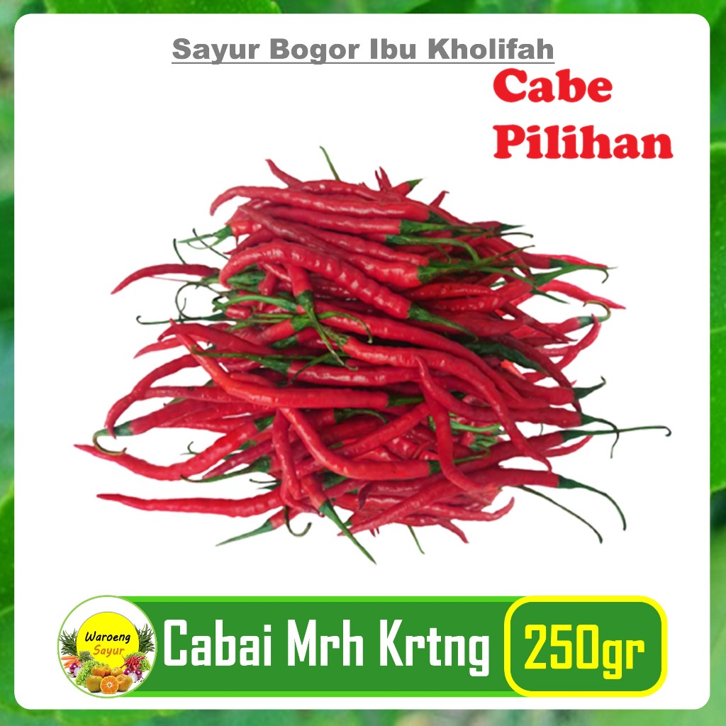 

Cabe Cabai Merah Keriting 250 Gram Pilihan Bumbu Dapur Warung Sayur Online Sayuran Segar Bogor