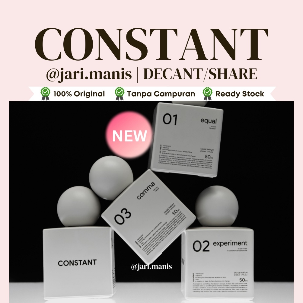 Larismanis decant share Constant by Rachel Vennya Equal Experiment comma dot tester parfum