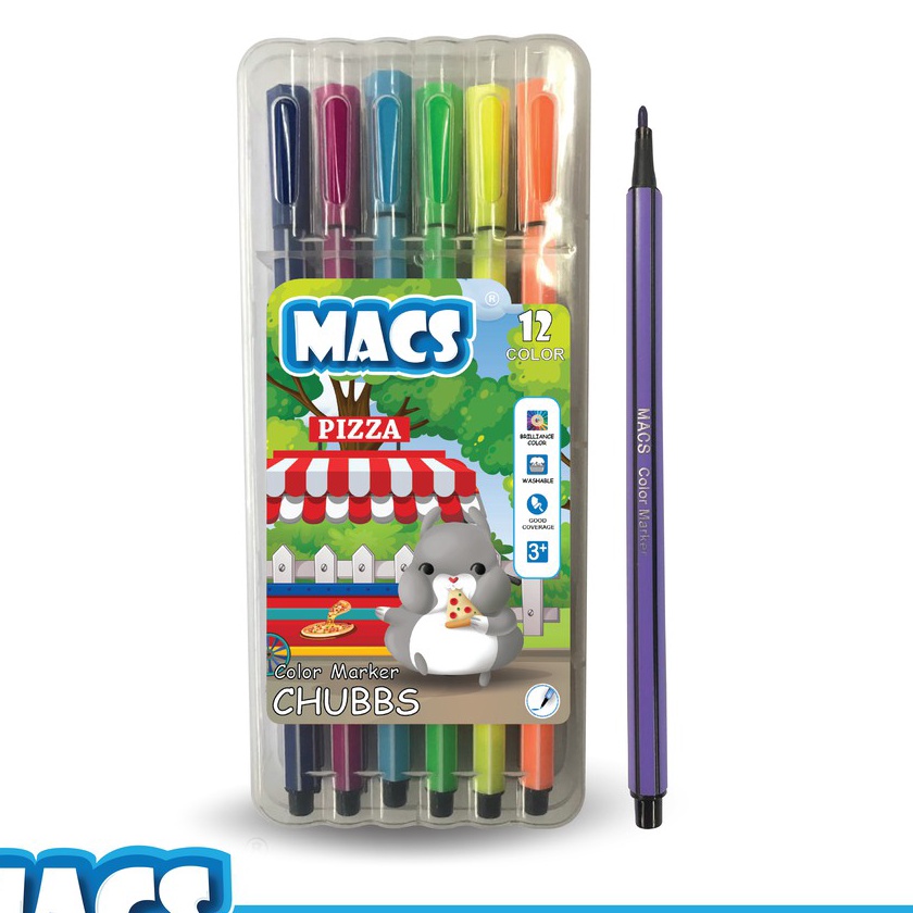 

HJ6 MACS Color Marker 12 Warna Spidol Tipis